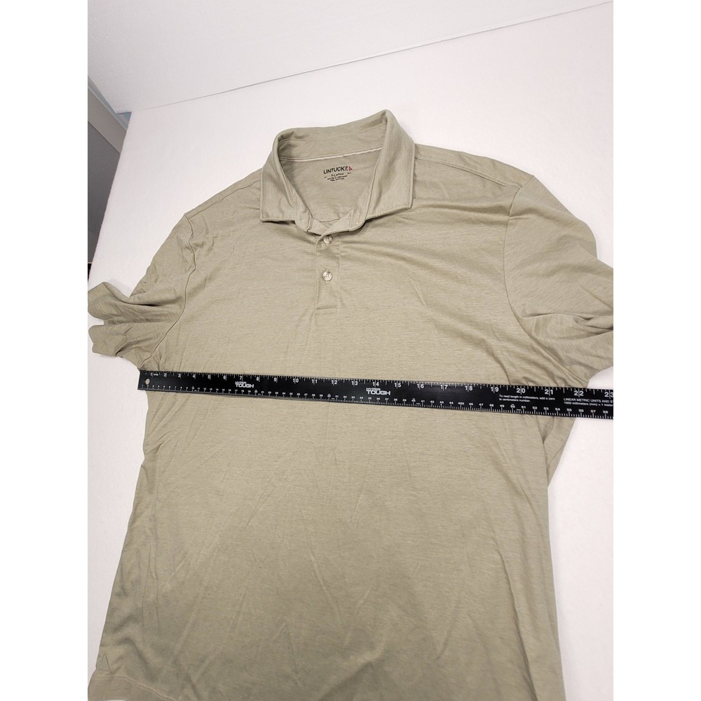 UNTUCKit Van Der Heyden Mens XL Polo Shirt Light Green Cotton Tennis Pickleball - Picture 5 of 10